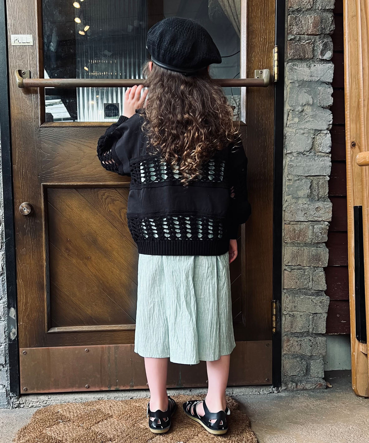 Smooth Cotton Jersey and Knit Cardigan