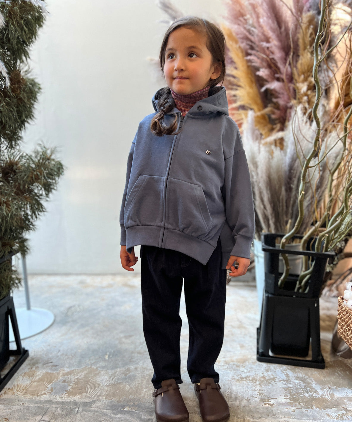 Smooth Fleece Zip Up Sweat Hoodie