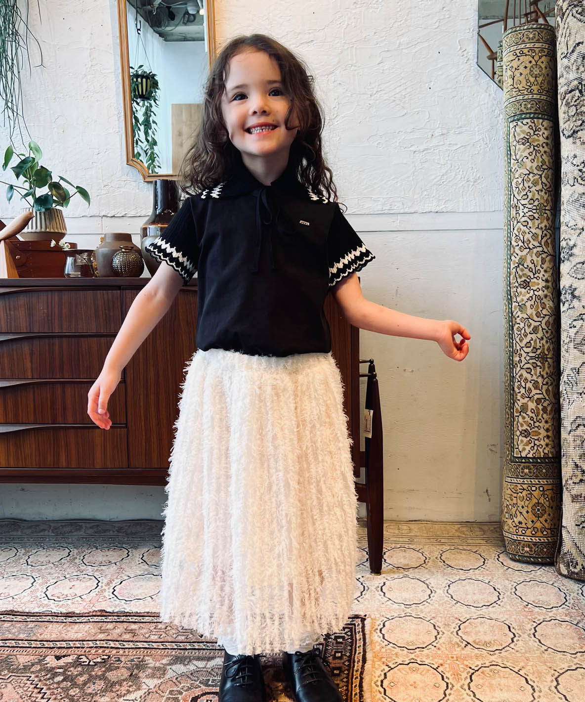 Smooth Cotton Jersey and Knit Collar Tee