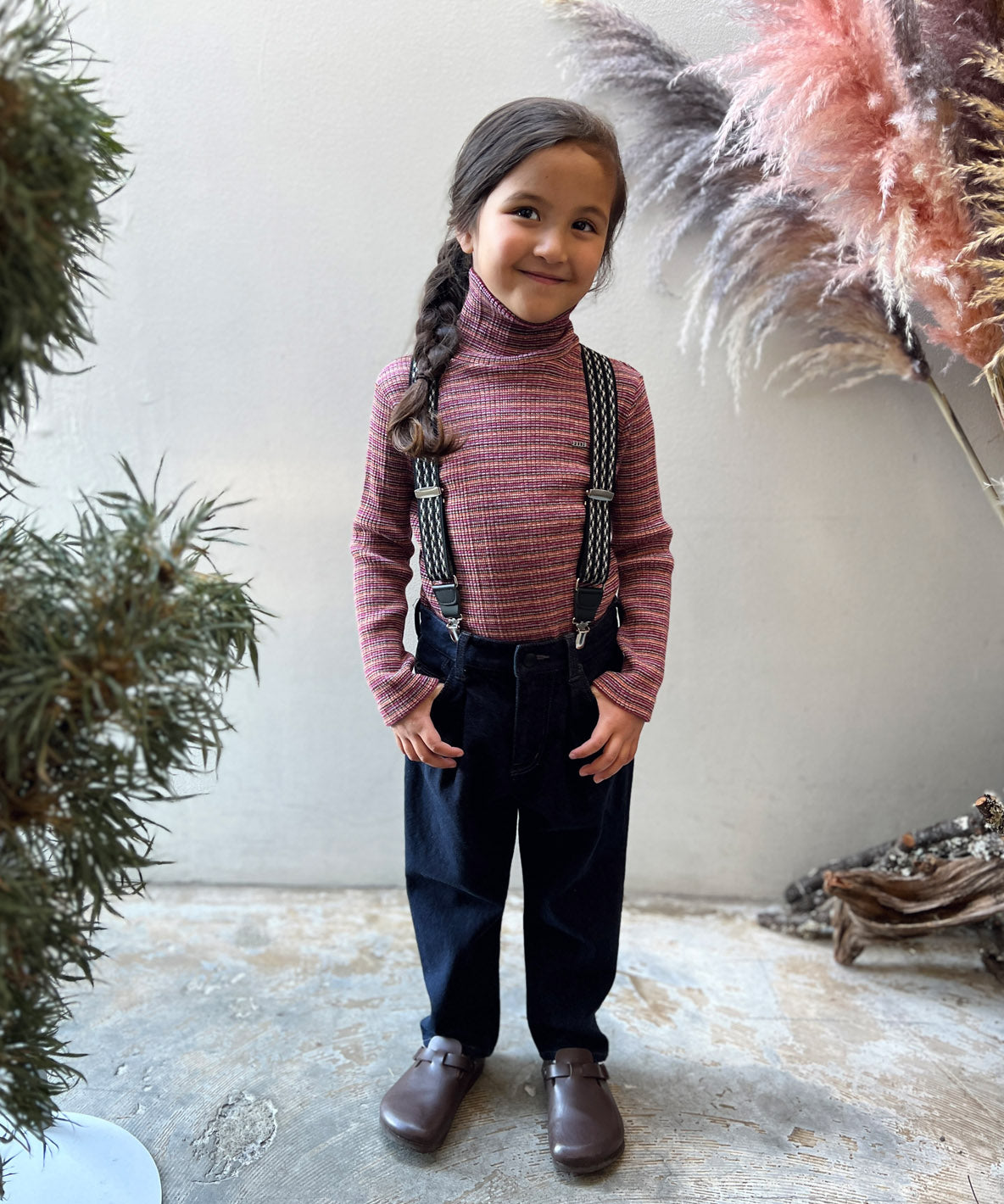 Random Multi Striped Highneck Long Sleeve Tee