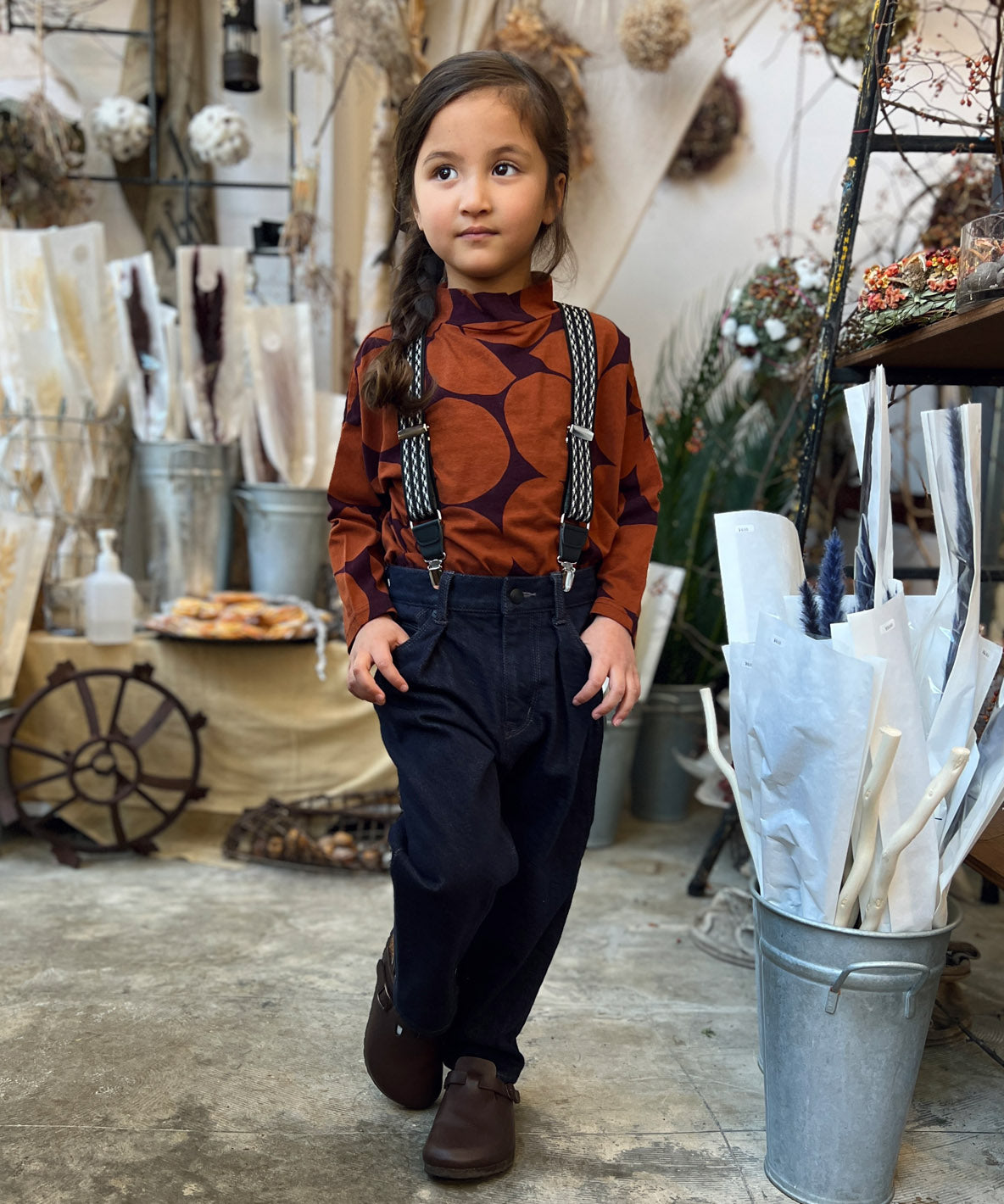 Selvedge Denim Suspender Tuck Pants