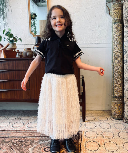 Feather Tulle Long Skirt