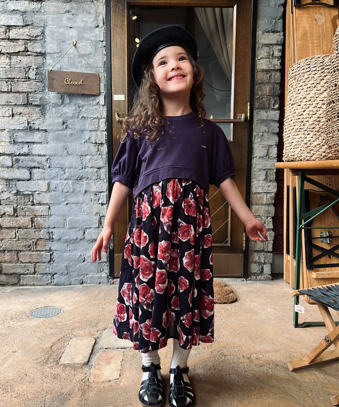 Soft Cotton Jersey × Floral Print Long Dress