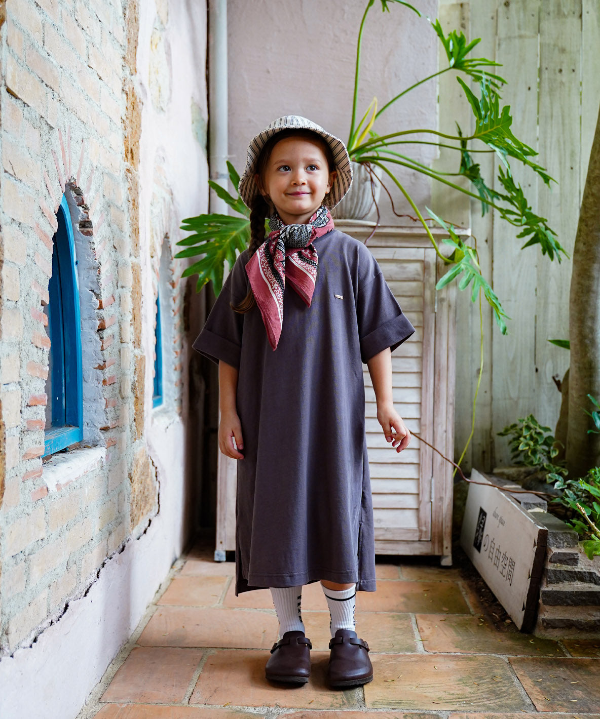 Smooth Cotton Jersey and Back Logo Dress