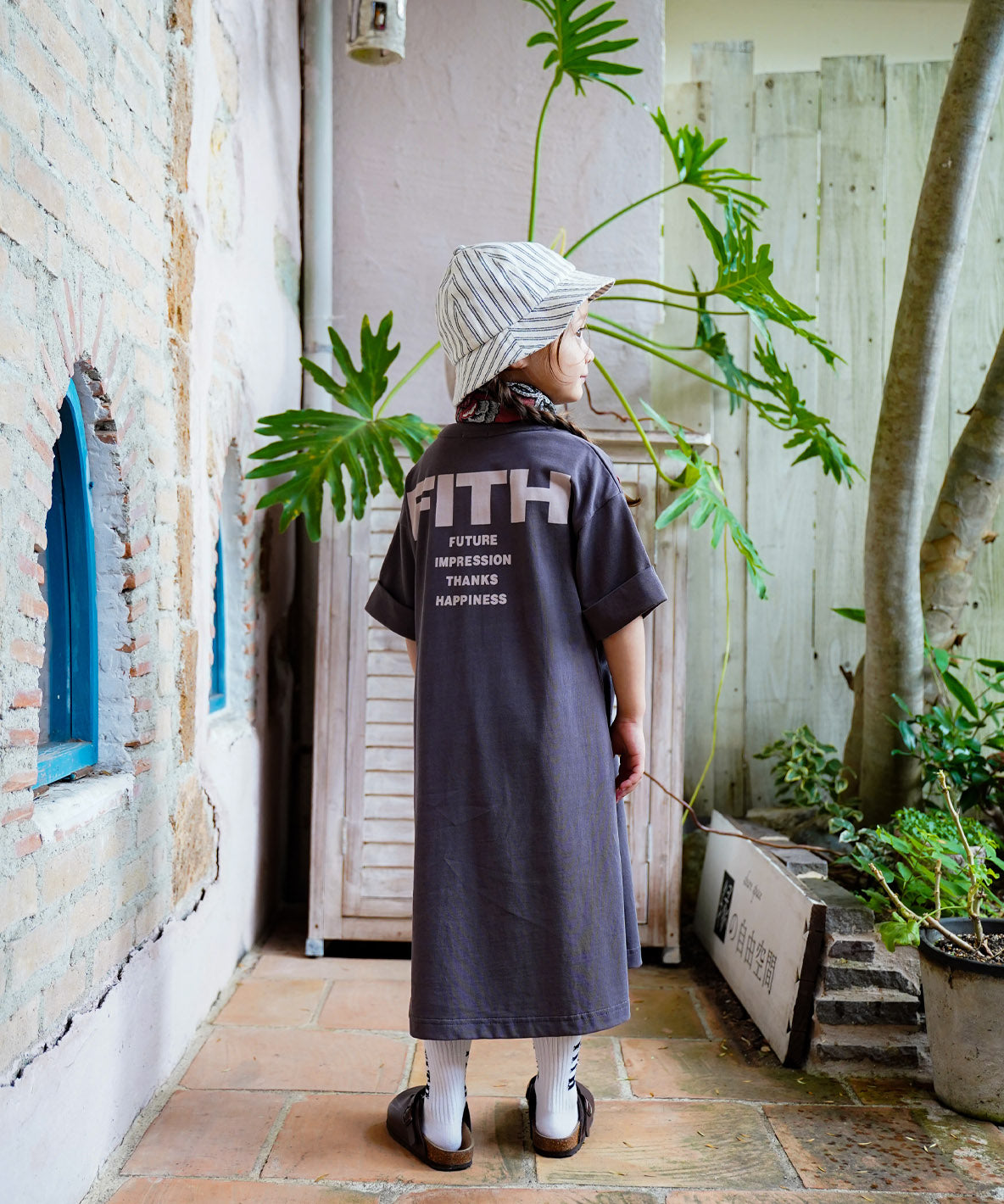 Smooth Cotton Jersey and Back Logo Dress