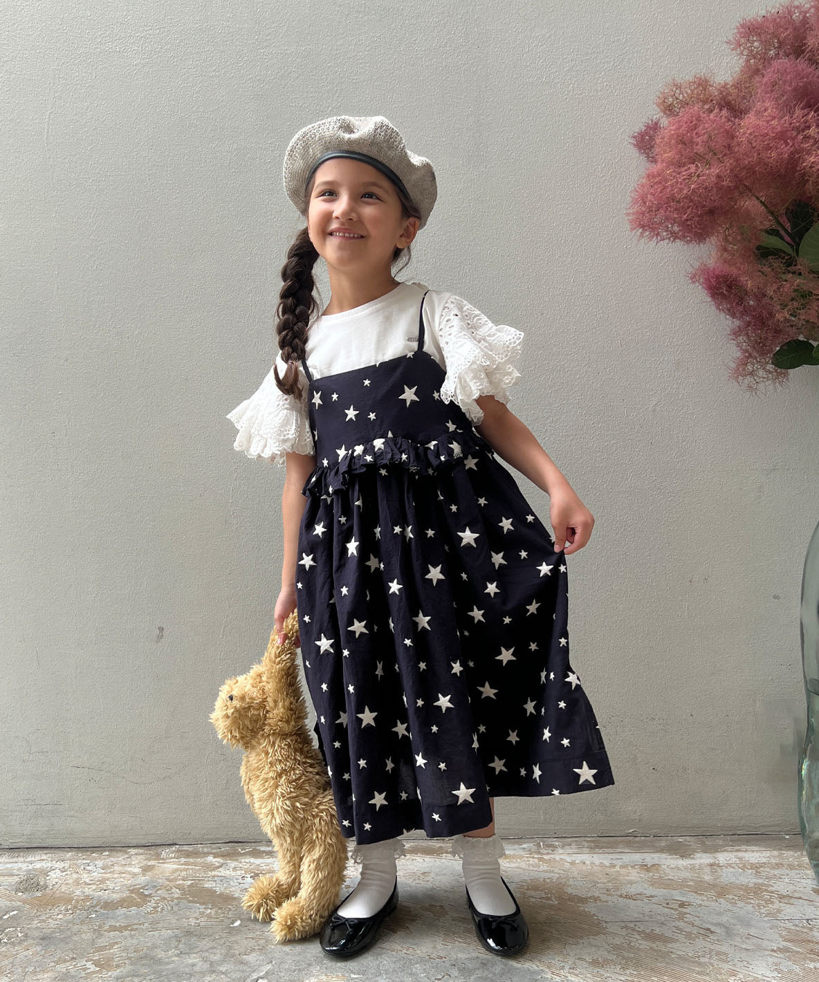 Star Jacquard Frill Dress