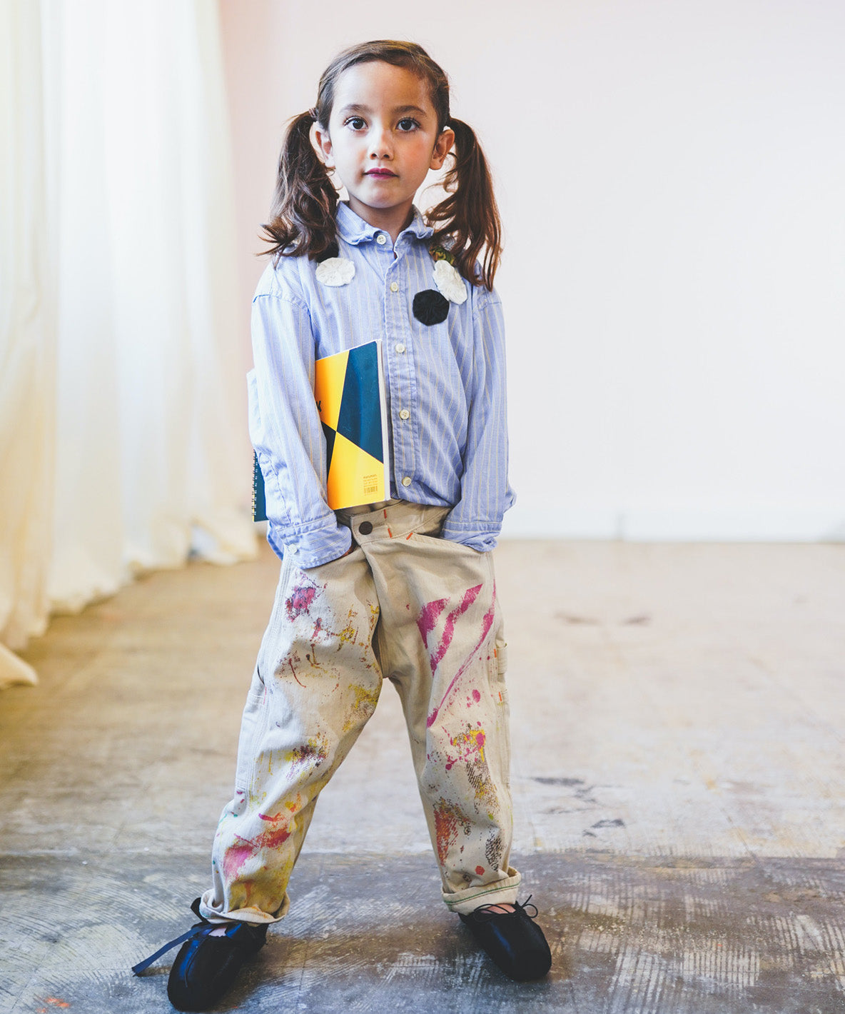 London Striped Yo-yo Quilt Shirt