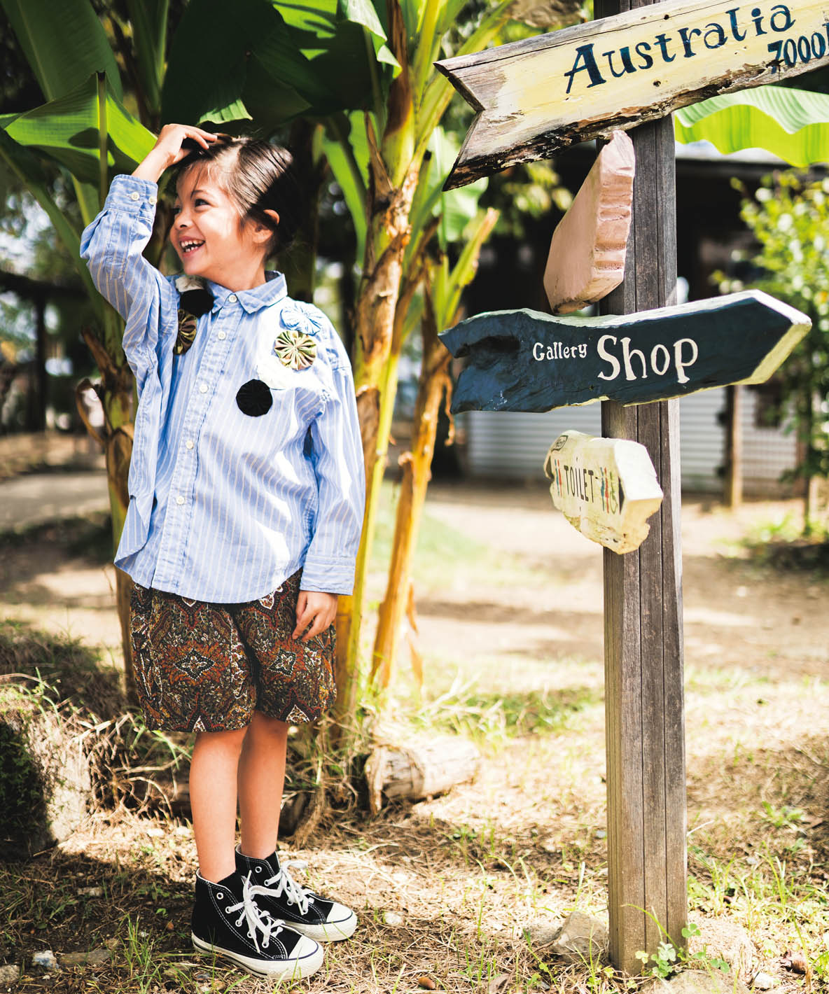 London Striped Yo-yo Quilt Shirt