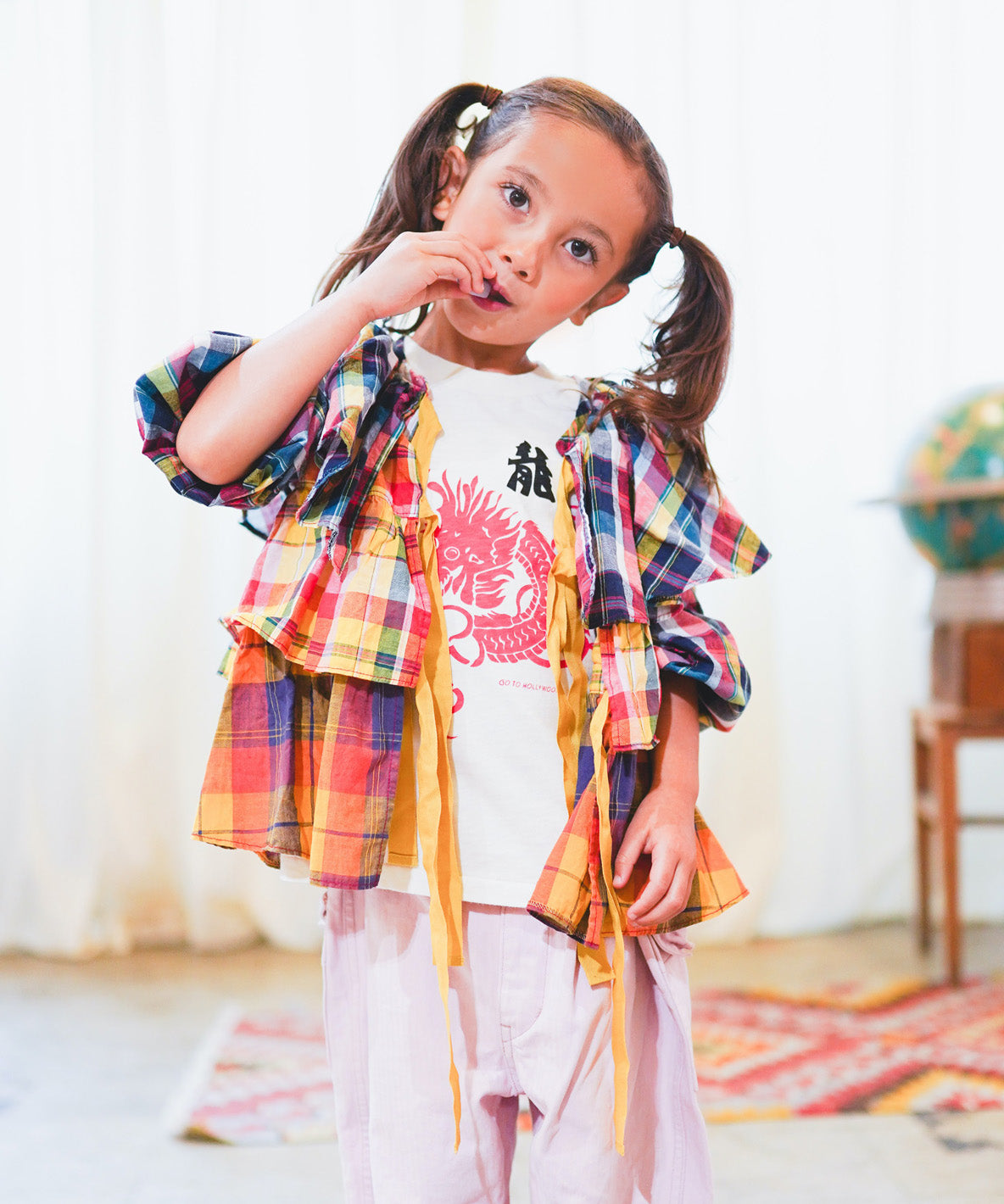 Madras Checked Frill Shirt