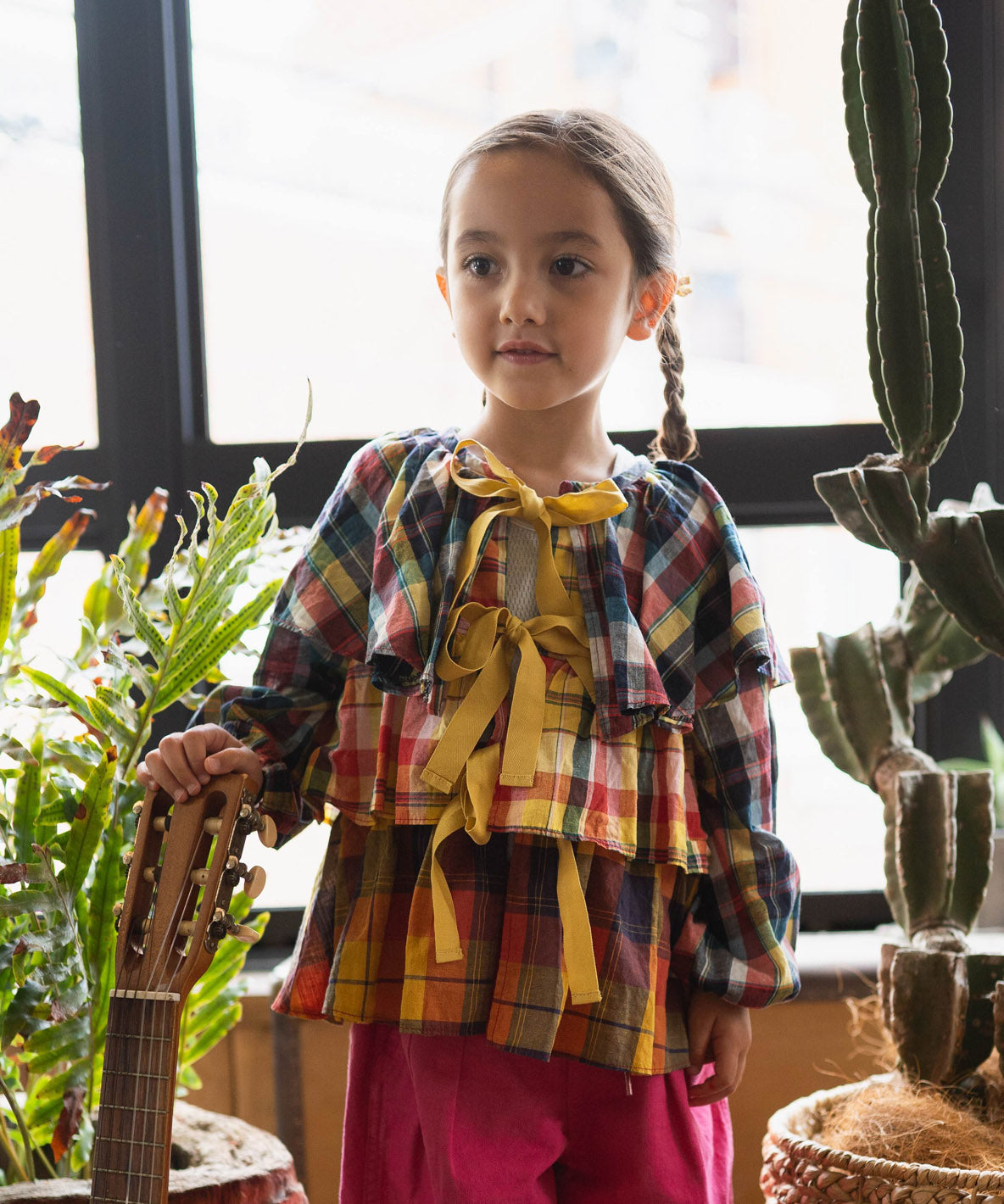 Madras Checked Frill Shirt