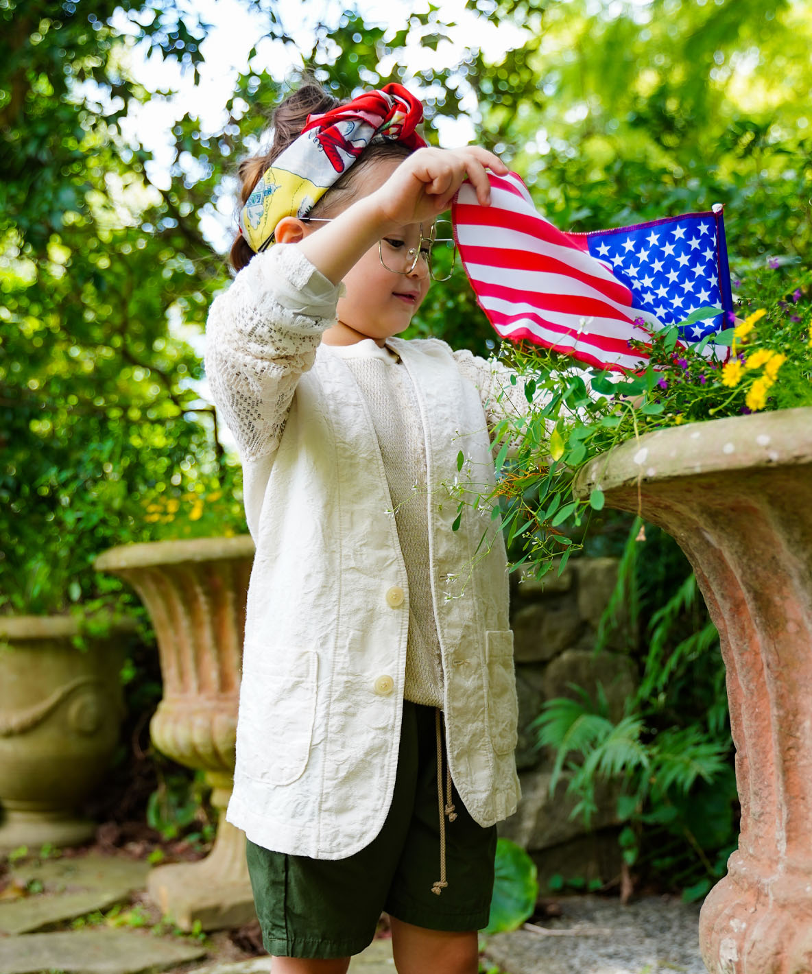 Gobelin Pattern Chambray Jacket