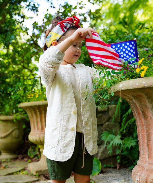 Gobelin Pattern Chambray Jacket