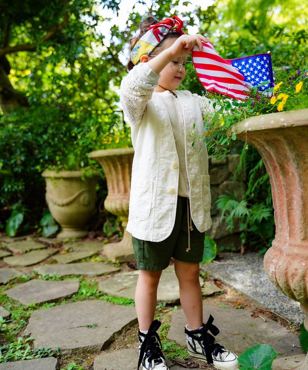 Gobelin Pattern Chambray Jacket