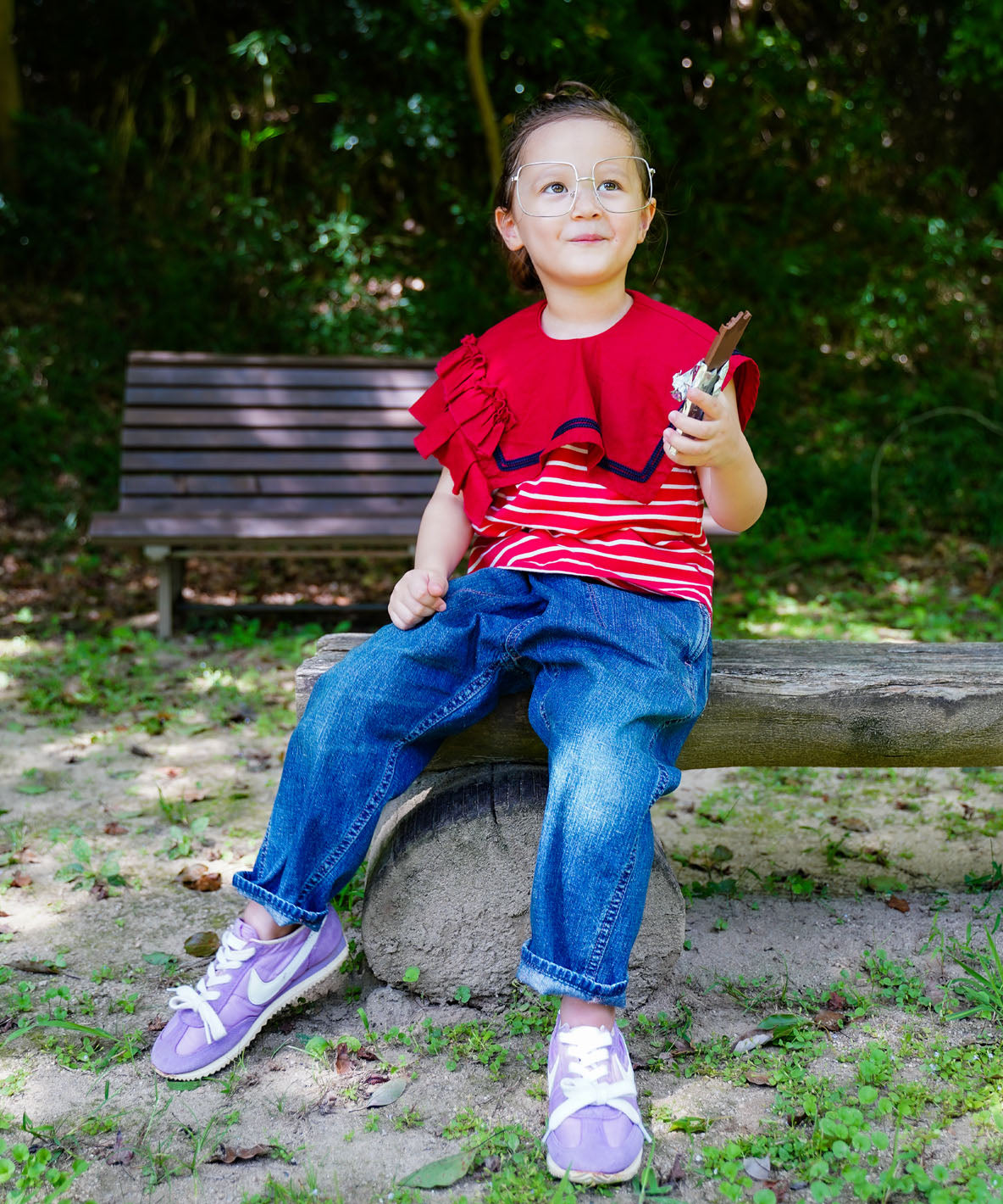 Asymmetry Sailor Collar Sleeveless Tee