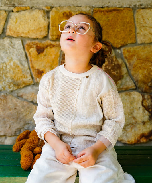 Cut-out Remake-like Long Sleeve Tee