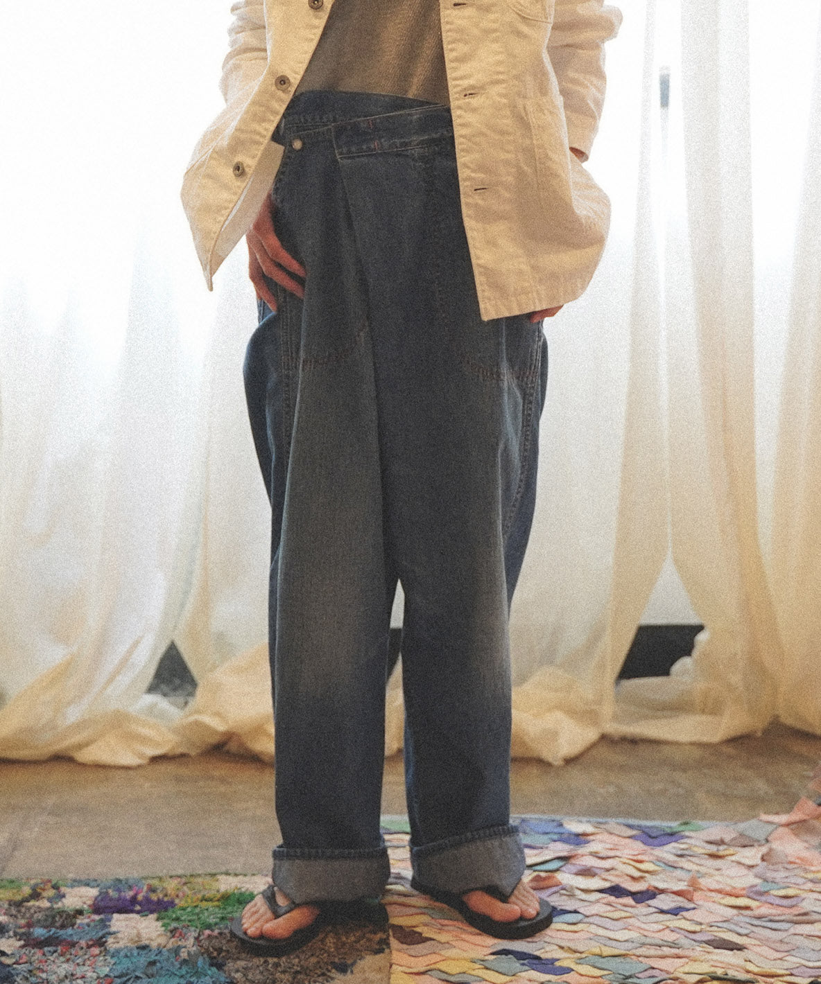 Work Denim Unique-shape Pants