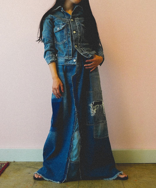Denim Flare Skirt
