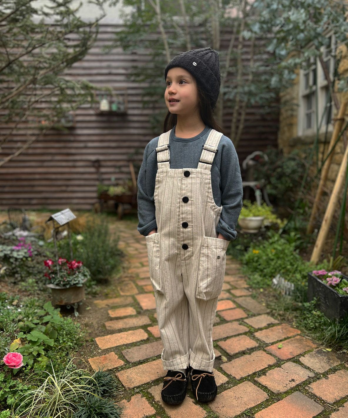 Mottle Striped Overalls