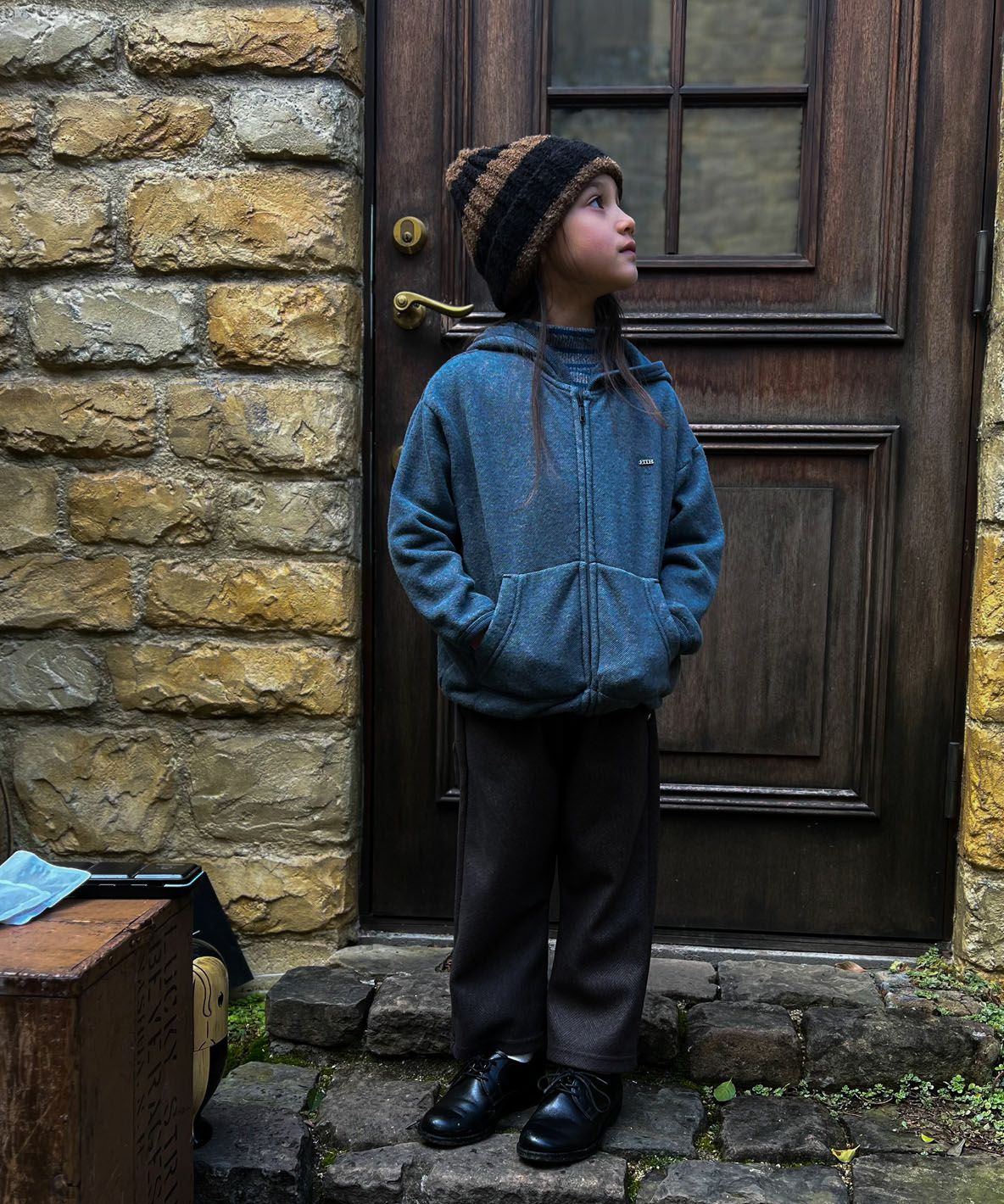 Long-cut Looped Pile Zip-up Hoodie