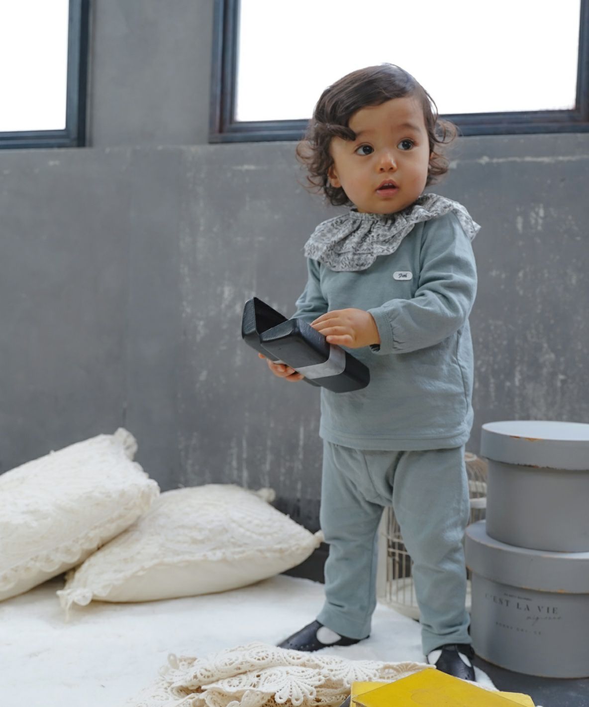 Baby Feather Knit and Double Gauze Tee