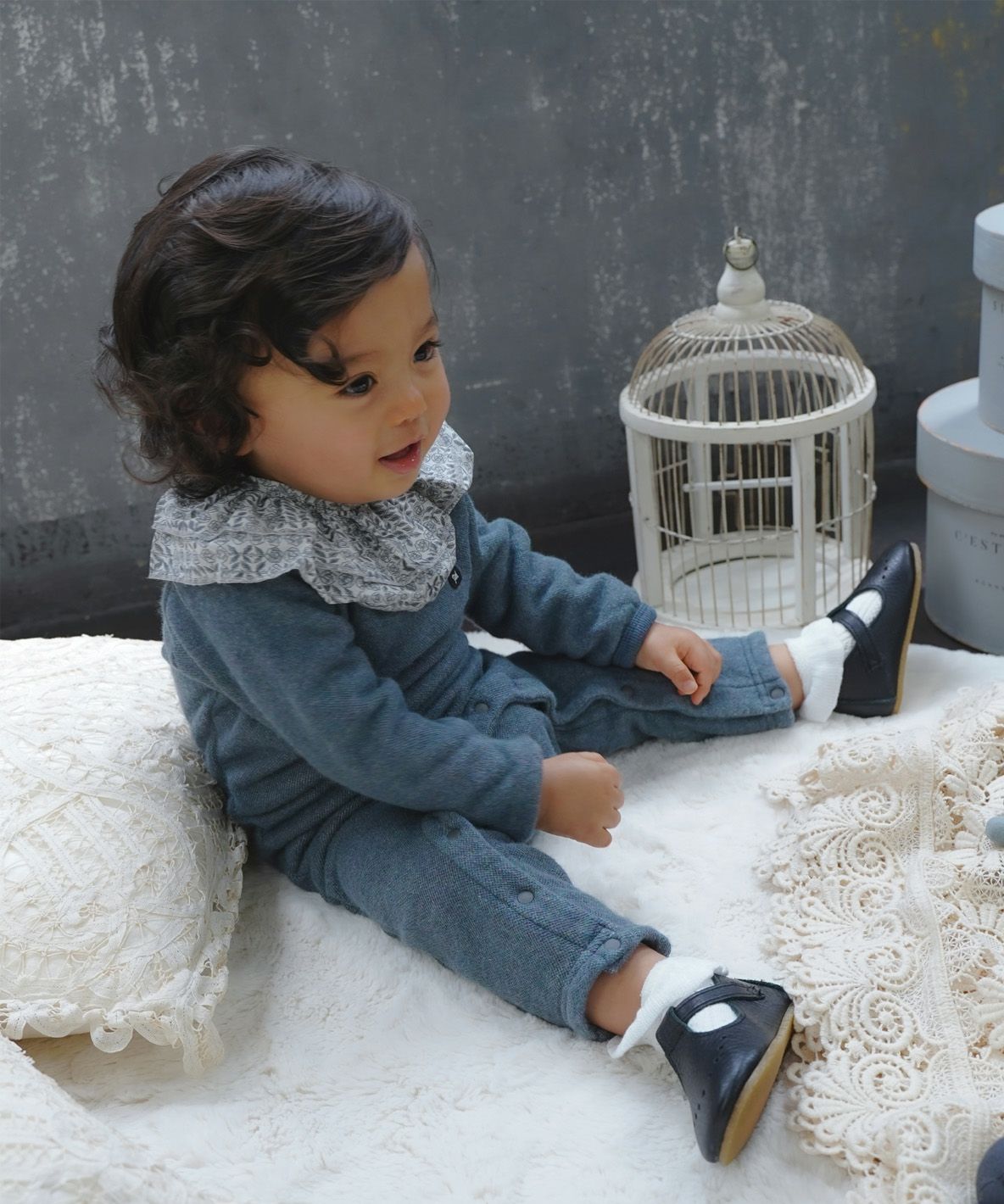 Baby Long-cut Looped Pile Rompers