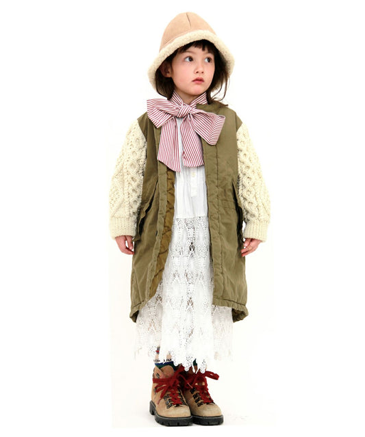 Weather Cloth Handknitted-Sleeves Coat