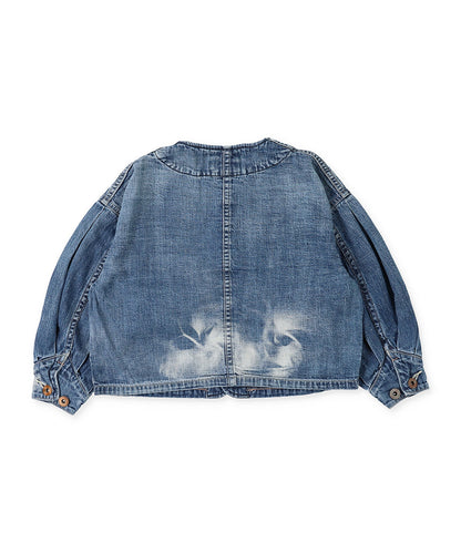 Work Denim Balloon-sleeve Jacket