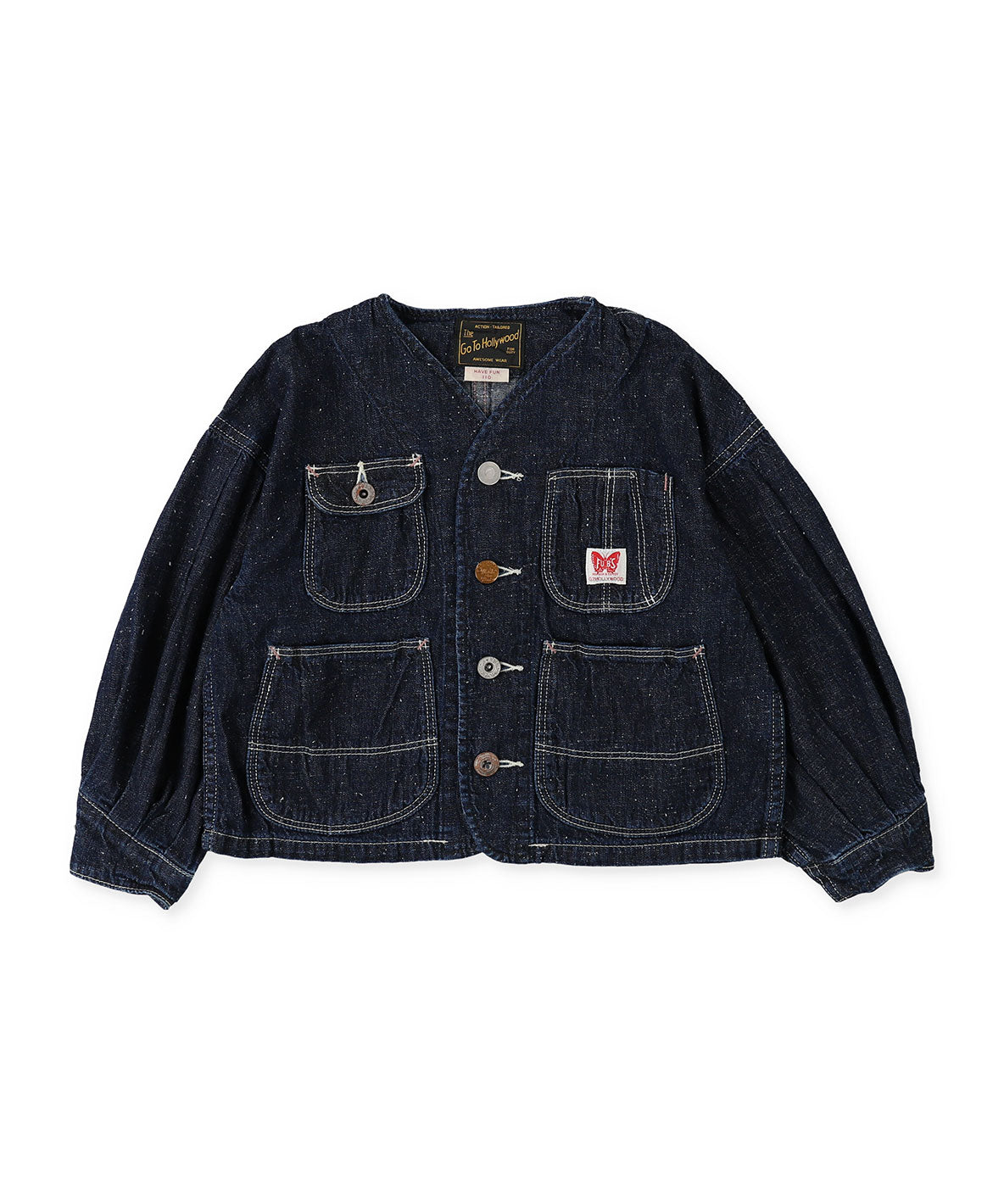 Work Denim Balloon-sleeve Jacket