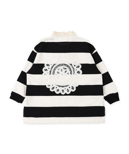 Striped Back Race Patch Rugby Shirt