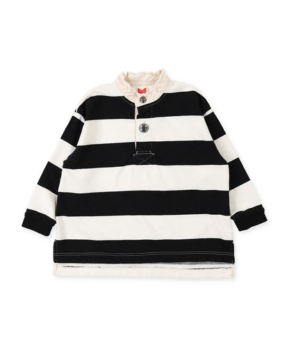 Striped Back Race Patch Rugby Shirt