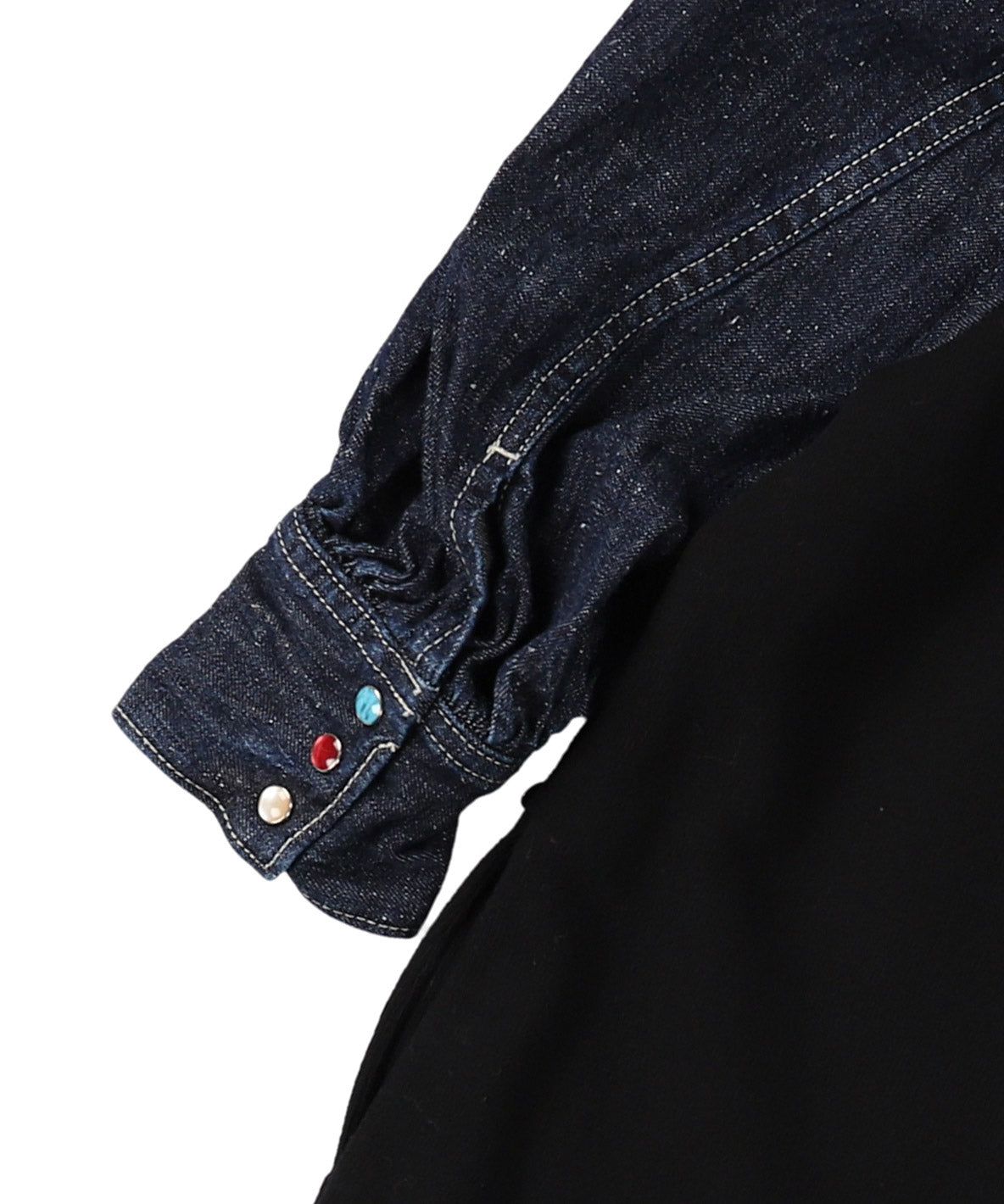 Vintage Fleece Denim Balloon-sleeve Sweat Dress