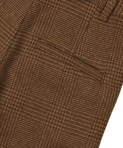 Tweed Glencheck  Suspenders Pants
