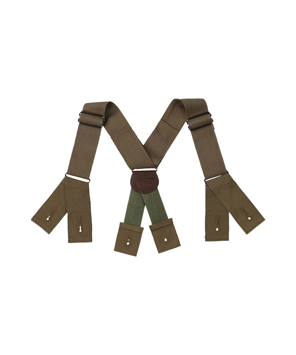 Tweed Glencheck  Suspenders Pants