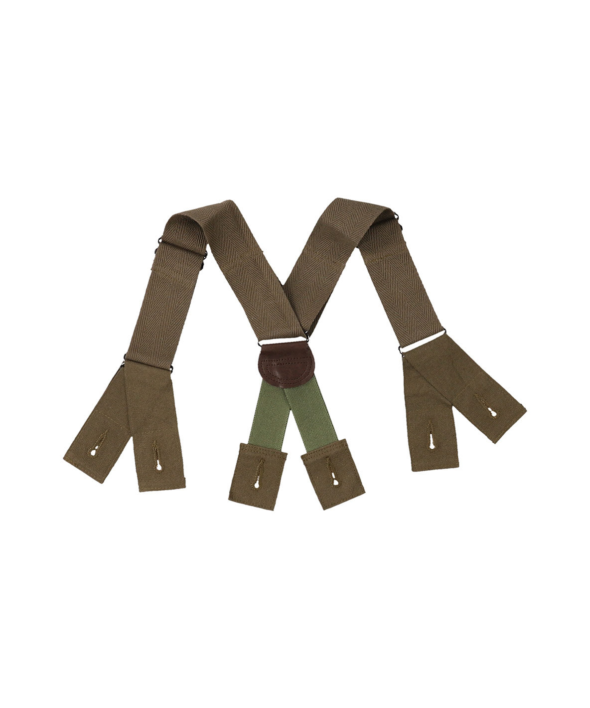 Tweed Glencheck  Suspenders Pants