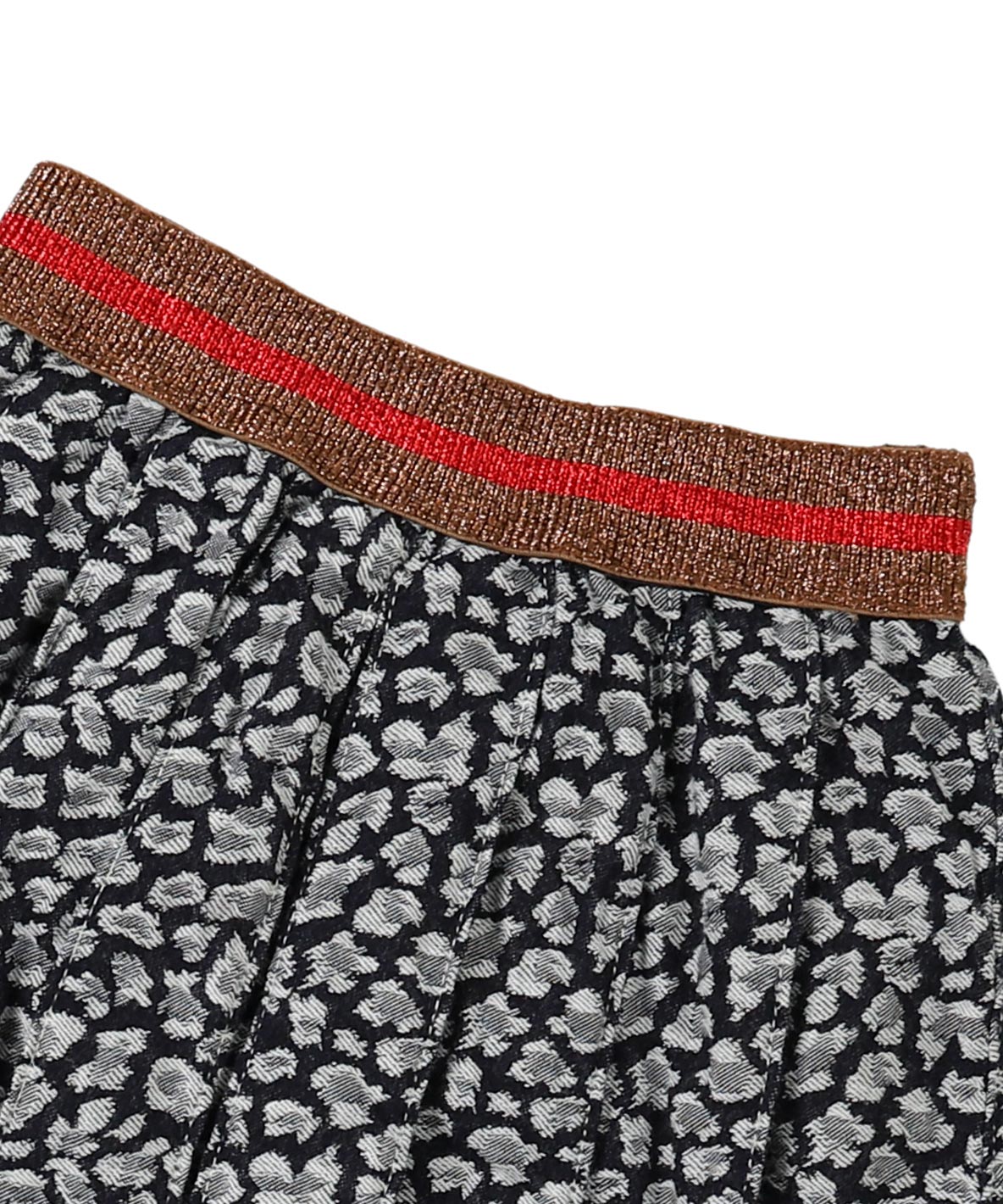 Indigo Leopard Pleats Skirt