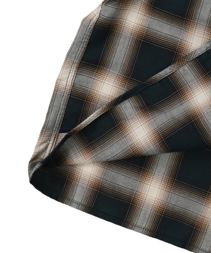 Checked Band-collar Shirt