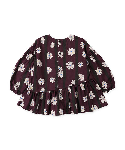 Flower Print Gather Pullover