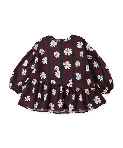 Flower Print Gather Pullover