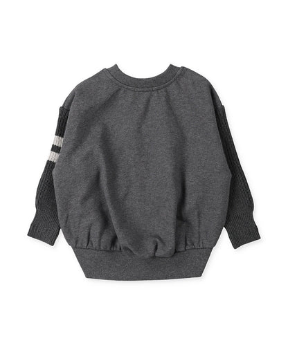Combination Knit Detachable Collar Sweatshirt