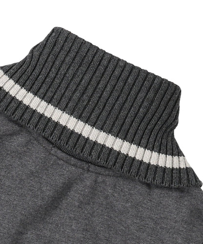 Combination Knit Detachable Collar Sweatshirt