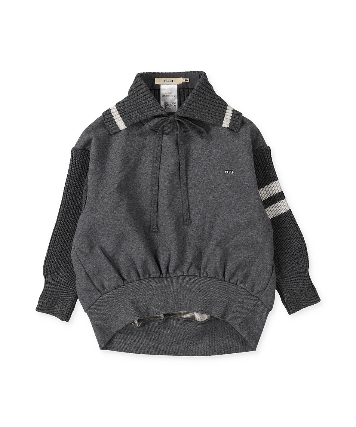 Combination Knit Detachable Collar Sweatshirt