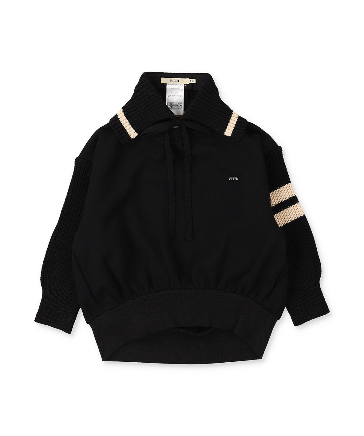 Combination Knit Detachable Collar Sweatshirt