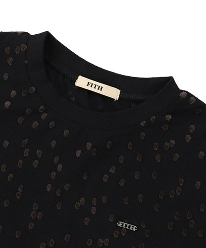 Velore-cut Small Dot Jaqcurad Wide Tee