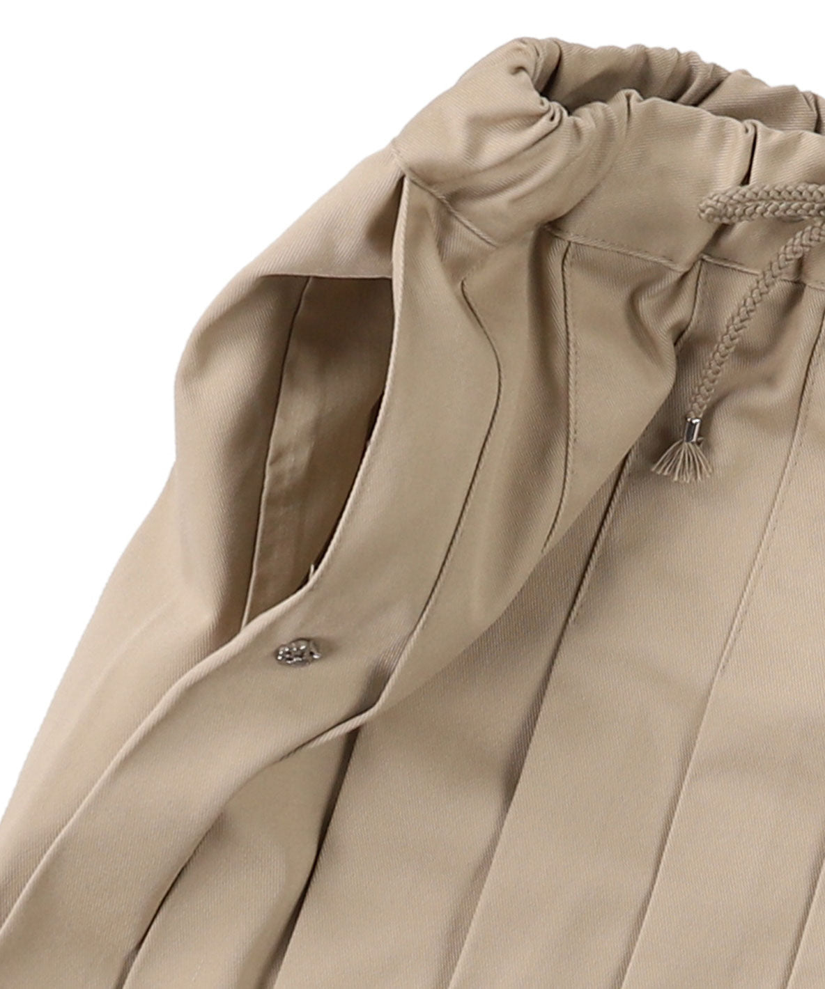 Twill and Pleats Switching Skirt