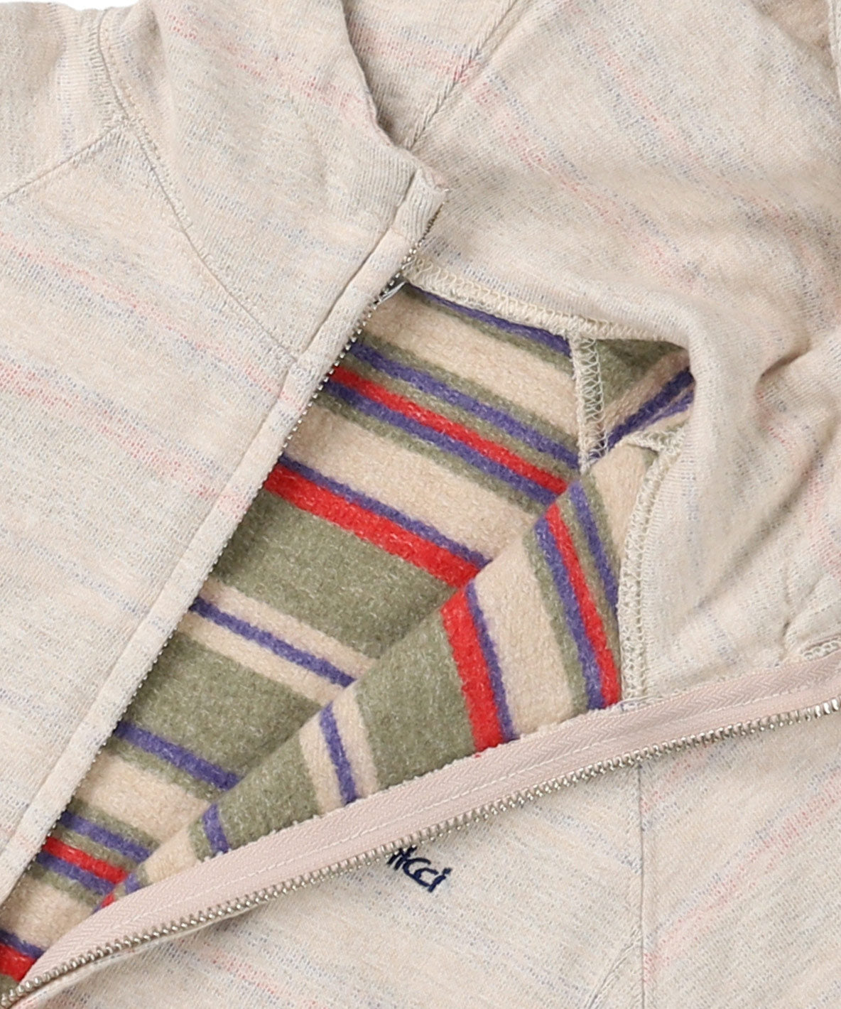 Inlay Brushed Fleece Striped GRAMICCI Zip-up Sweat Hoodie
